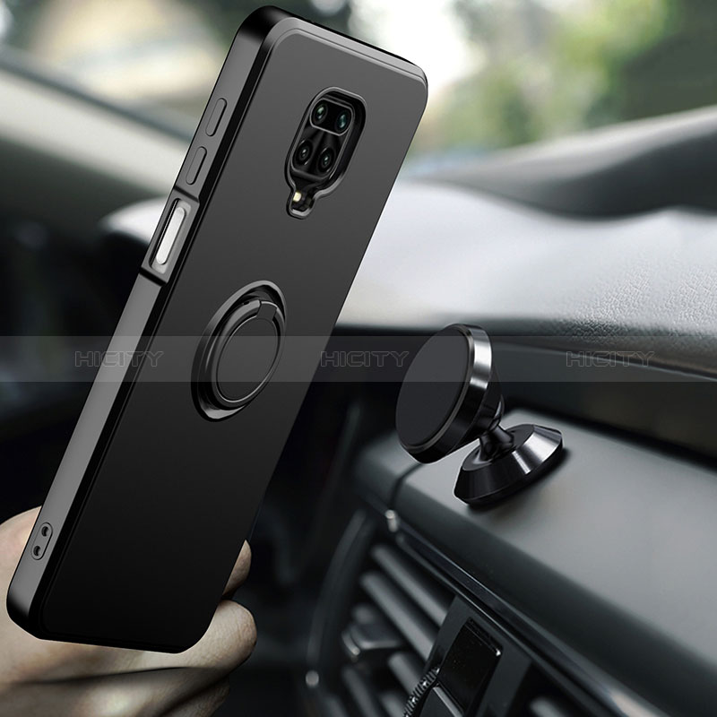 Custodia Silicone e Plastica Opaca Cover con Magnetico Anello Supporto QW1 per Xiaomi Redmi Note 9 Pro