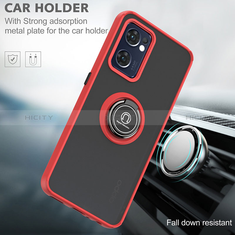 Custodia Silicone e Plastica Opaca Cover con Magnetico Anello Supporto QW2 per OnePlus Nord CE 2 5G