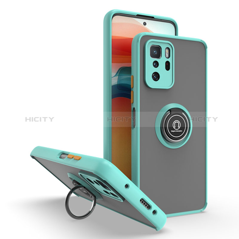 Custodia Silicone e Plastica Opaca Cover con Magnetico Anello Supporto QW2 per Xiaomi Poco X3 GT 5G