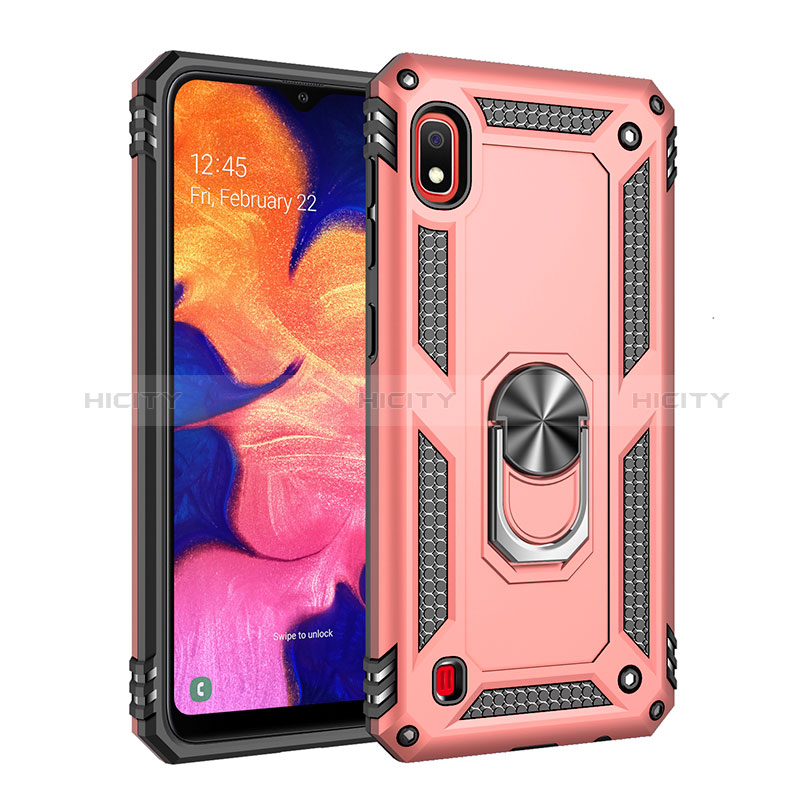 Custodia Silicone e Plastica Opaca Cover con Magnetico Anello Supporto QW3 per Samsung Galaxy A10