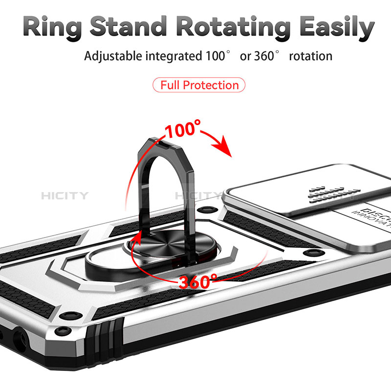 Custodia Silicone e Plastica Opaca Cover con Magnetico Anello Supporto QW6 per Samsung Galaxy A52s 5G