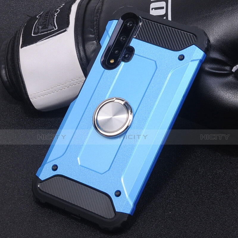 Custodia Silicone e Plastica Opaca Cover con Magnetico Anello Supporto R01 per Huawei Nova 5 Pro