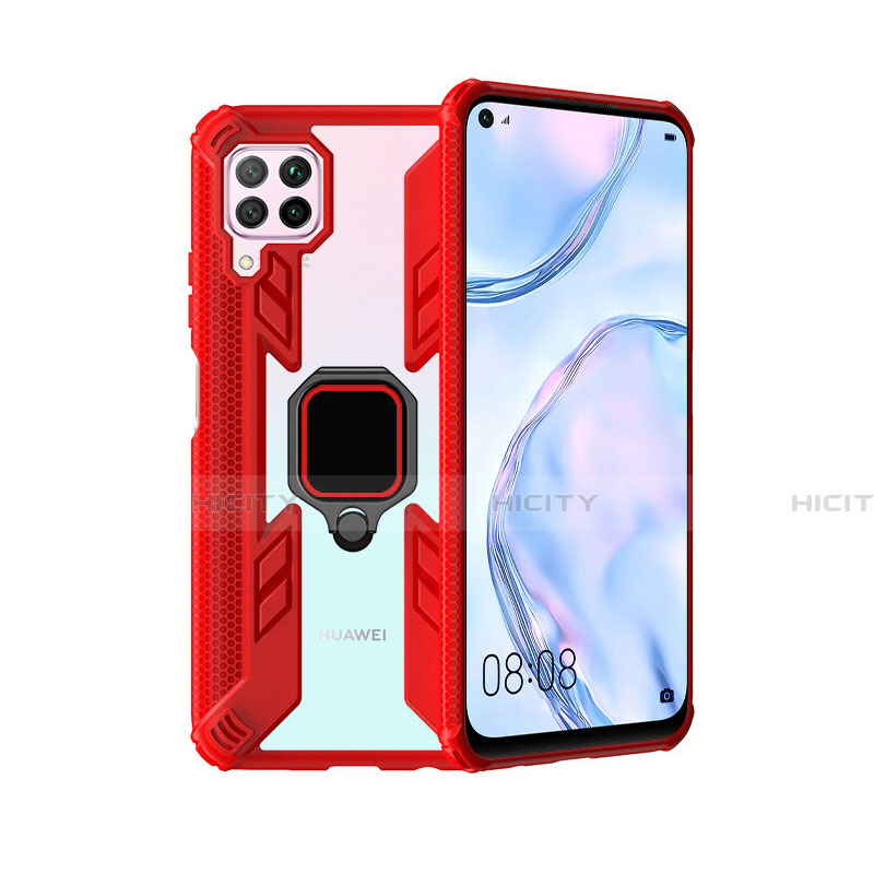 Custodia Silicone e Plastica Opaca Cover con Magnetico Anello Supporto R01 per Huawei Nova 6 SE