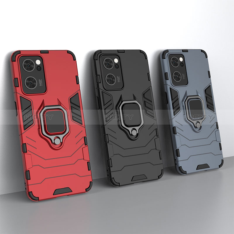 Custodia Silicone e Plastica Opaca Cover con Magnetico Anello Supporto R01 per OnePlus Nord CE 2 5G