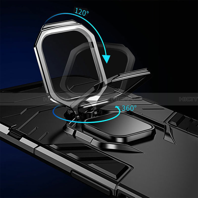 Custodia Silicone e Plastica Opaca Cover con Magnetico Anello Supporto R01 per Samsung Galaxy A32 5G