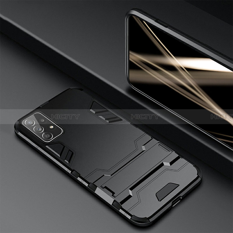 Custodia Silicone e Plastica Opaca Cover con Magnetico Anello Supporto R01 per Samsung Galaxy A32 5G