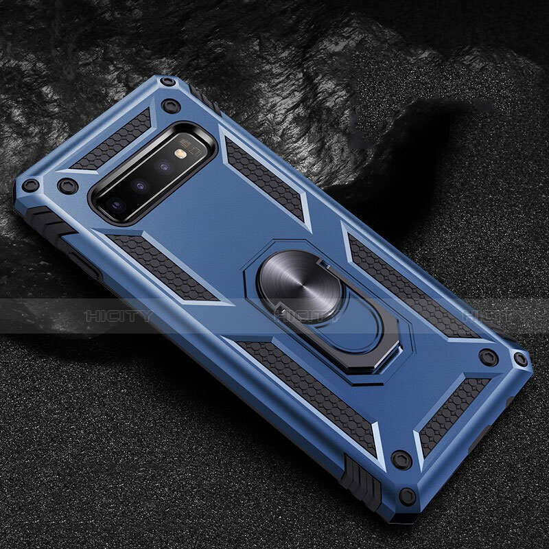 Custodia Silicone e Plastica Opaca Cover con Magnetico Anello Supporto R01 per Samsung Galaxy S10 5G