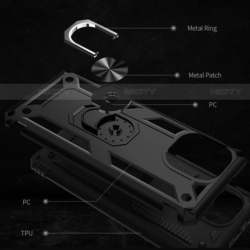Custodia Silicone e Plastica Opaca Cover con Magnetico Anello Supporto R01 per Xiaomi Mi 11 Lite 5G NE