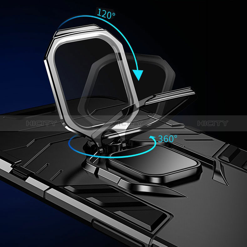 Custodia Silicone e Plastica Opaca Cover con Magnetico Anello Supporto R01 per Xiaomi POCO C3