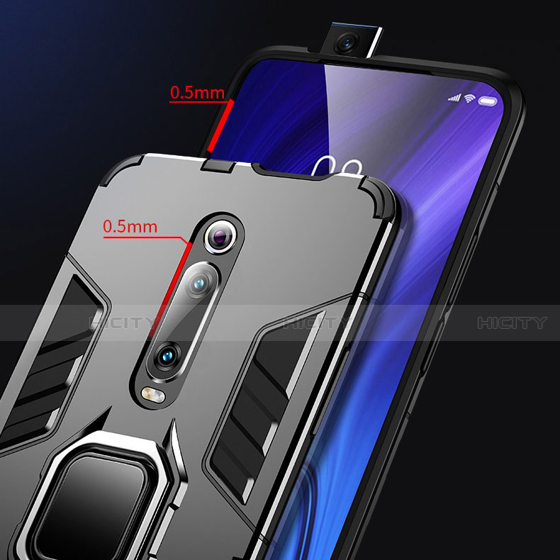 Custodia Silicone e Plastica Opaca Cover con Magnetico Anello Supporto R01 per Xiaomi Redmi K20