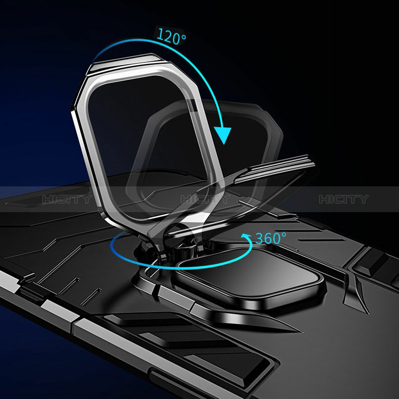 Custodia Silicone e Plastica Opaca Cover con Magnetico Anello Supporto R01 per Xiaomi Redmi Note 11 5G