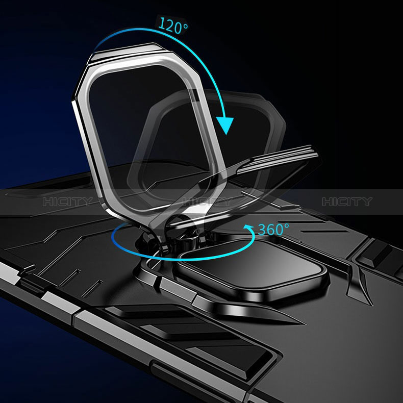Custodia Silicone e Plastica Opaca Cover con Magnetico Anello Supporto R01 per Xiaomi Redmi Note 11T Pro 5G