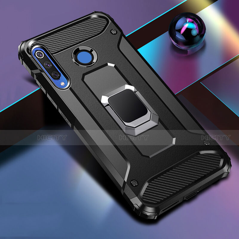 Custodia Silicone e Plastica Opaca Cover con Magnetico Anello Supporto R02 per Huawei P30 Lite XL