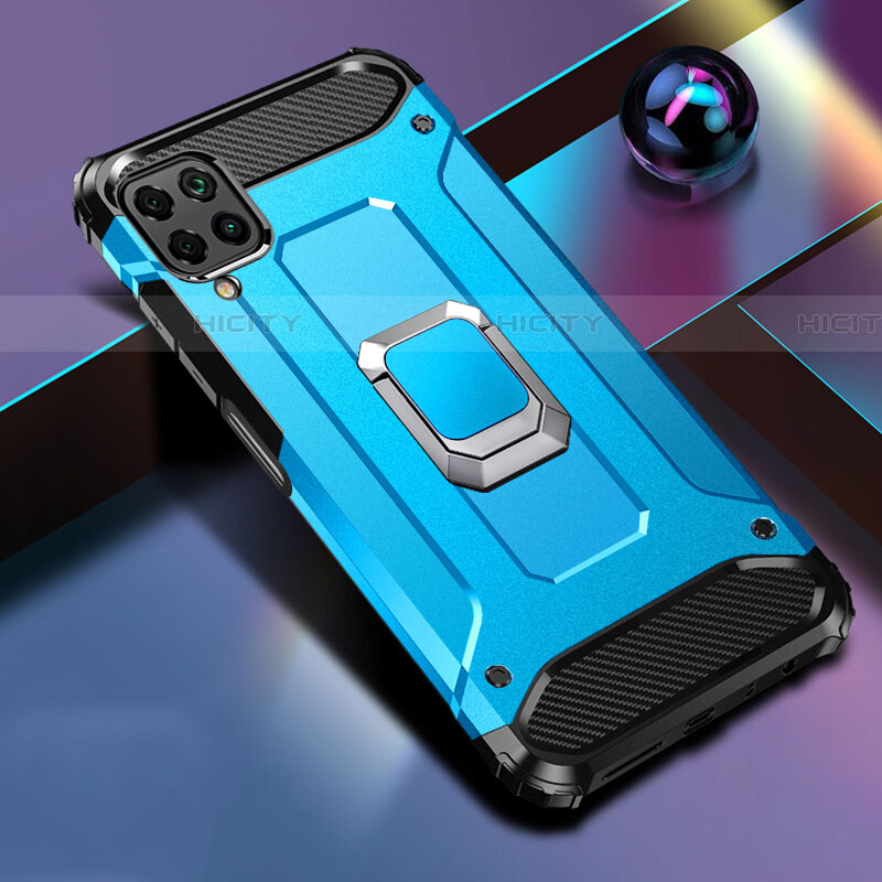 Custodia Silicone e Plastica Opaca Cover con Magnetico Anello Supporto R02 per Huawei P40 Lite