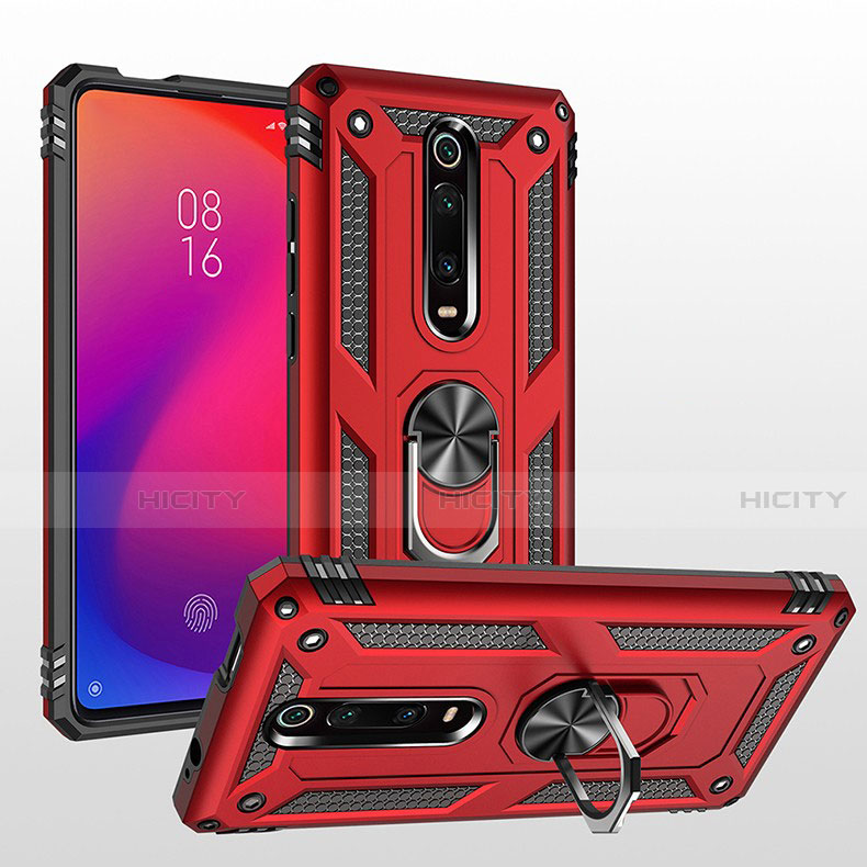 Custodia Silicone e Plastica Opaca Cover con Magnetico Anello Supporto R02 per Xiaomi Mi 9T