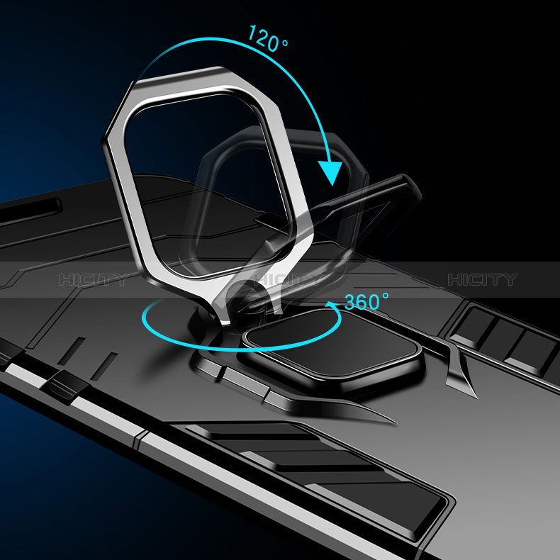 Custodia Silicone e Plastica Opaca Cover con Magnetico Anello Supporto R02 per Xiaomi Poco X3 GT 5G