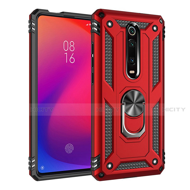 Custodia Silicone e Plastica Opaca Cover con Magnetico Anello Supporto R02 per Xiaomi Redmi K20