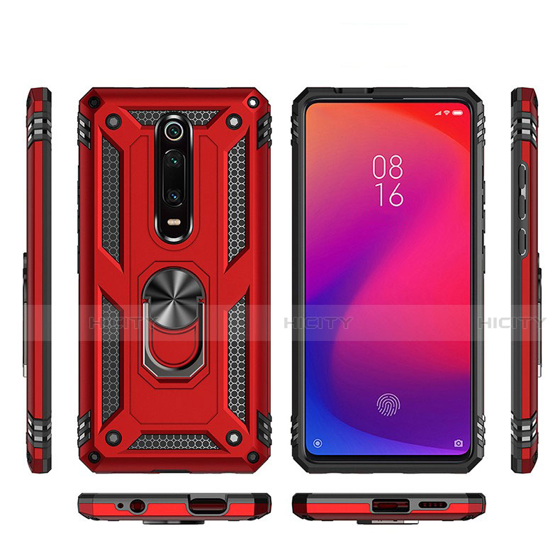 Custodia Silicone e Plastica Opaca Cover con Magnetico Anello Supporto R02 per Xiaomi Redmi K20