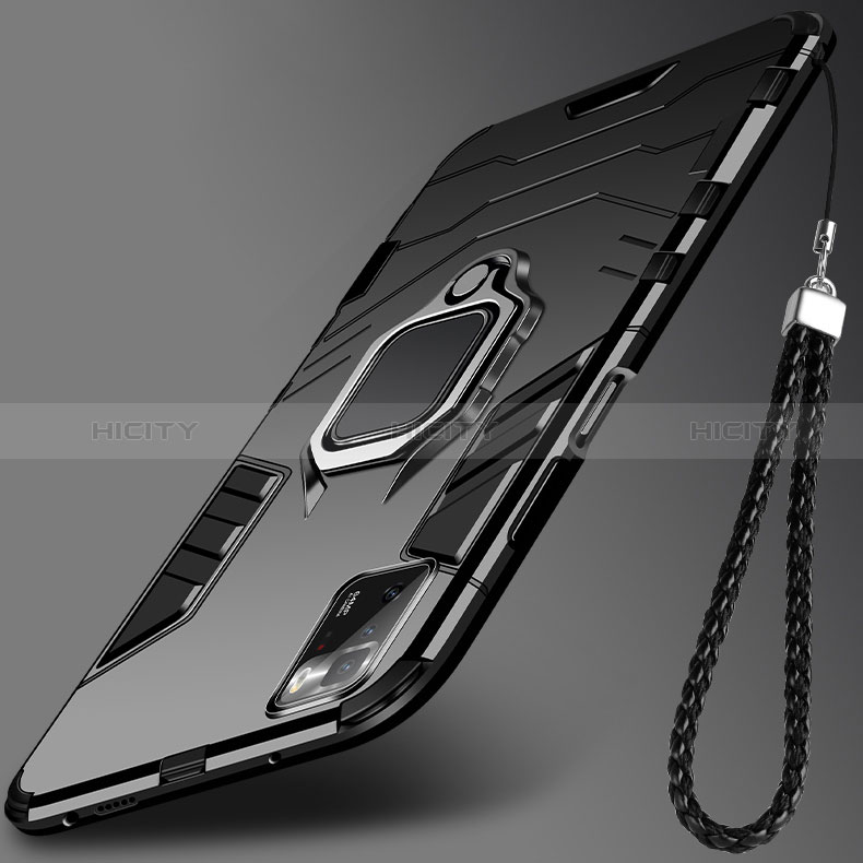 Custodia Silicone e Plastica Opaca Cover con Magnetico Anello Supporto R02 per Xiaomi Redmi Note 10 Pro 5G