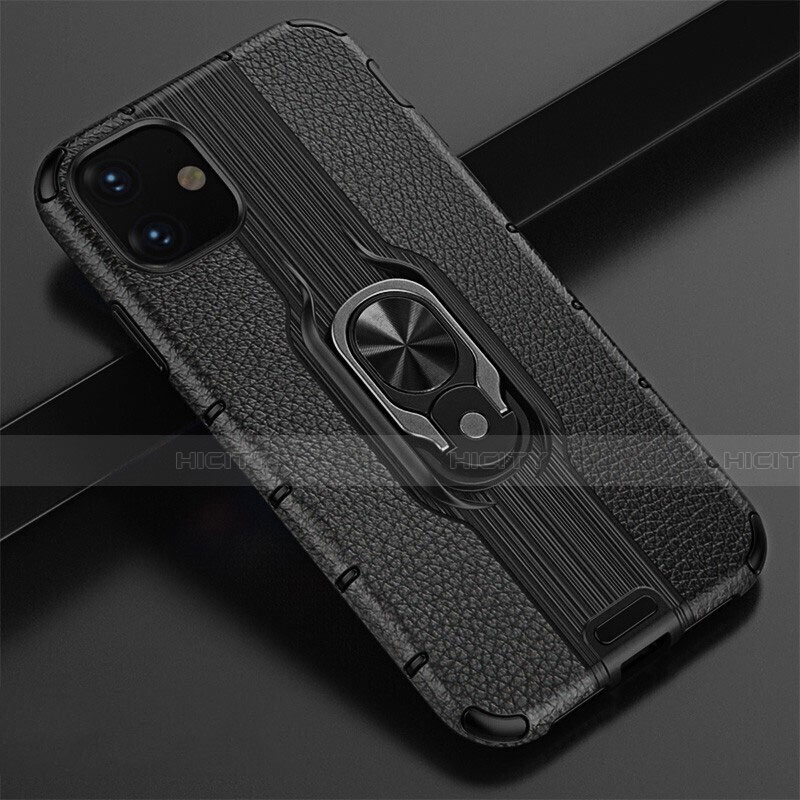 Custodia Silicone e Plastica Opaca Cover con Magnetico Anello Supporto R03 per Apple iPhone 11