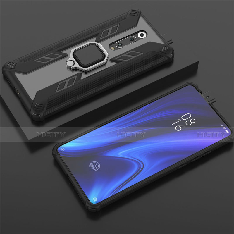 Custodia Silicone e Plastica Opaca Cover con Magnetico Anello Supporto R03 per Xiaomi Mi 9T Pro