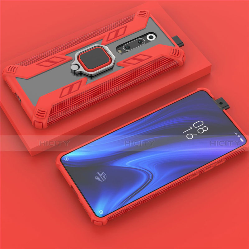 Custodia Silicone e Plastica Opaca Cover con Magnetico Anello Supporto R03 per Xiaomi Mi 9T Pro