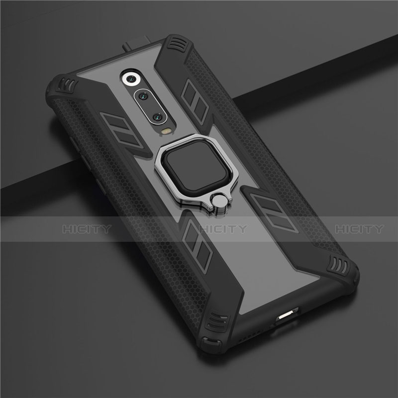 Custodia Silicone e Plastica Opaca Cover con Magnetico Anello Supporto R03 per Xiaomi Mi 9T Pro