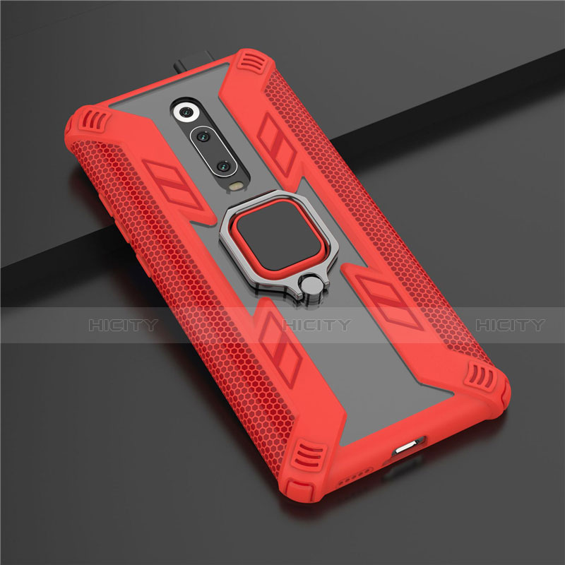 Custodia Silicone e Plastica Opaca Cover con Magnetico Anello Supporto R03 per Xiaomi Mi 9T Pro