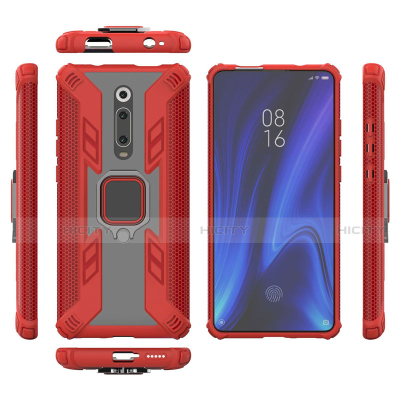 Custodia Silicone e Plastica Opaca Cover con Magnetico Anello Supporto R03 per Xiaomi Mi 9T Pro