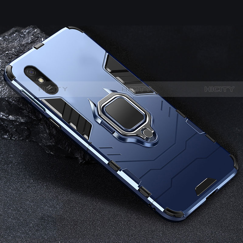 Custodia Silicone e Plastica Opaca Cover con Magnetico Anello Supporto R03 per Xiaomi Redmi 9A