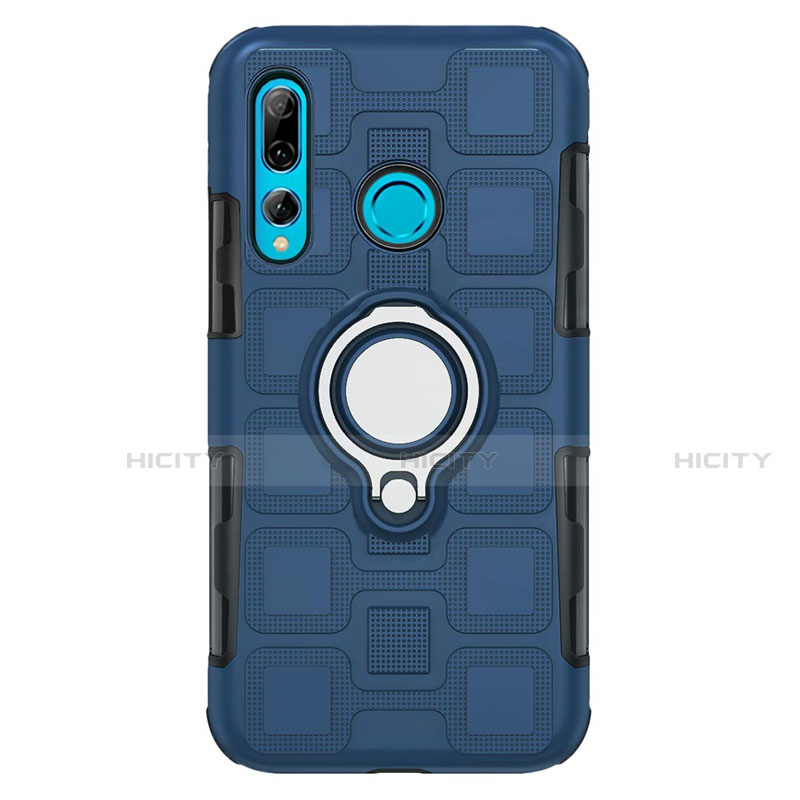 Custodia Silicone e Plastica Opaca Cover con Magnetico Anello Supporto R04 per Huawei Honor 20i