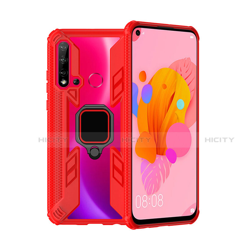 Custodia Silicone e Plastica Opaca Cover con Magnetico Anello Supporto R04 per Huawei P20 Lite (2019)