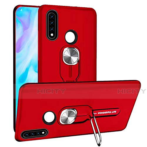 Custodia Silicone e Plastica Opaca Cover con Magnetico Anello Supporto R04 per Huawei P30 Lite