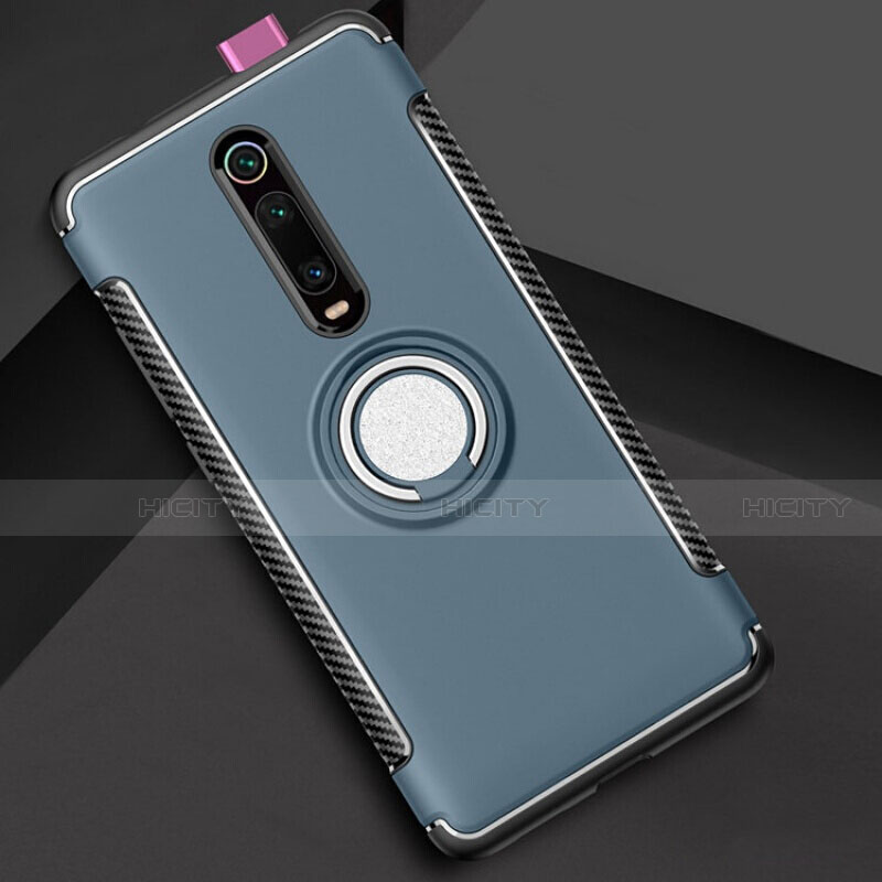 Custodia Silicone e Plastica Opaca Cover con Magnetico Anello Supporto R04 per Xiaomi Mi 9T Pro