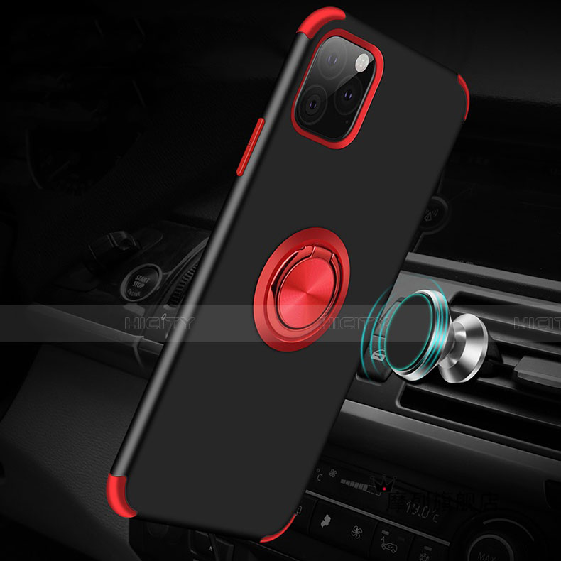 Custodia Silicone e Plastica Opaca Cover con Magnetico Anello Supporto R06 per Apple iPhone 11 Pro