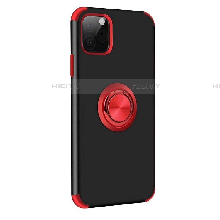 Custodia Silicone e Plastica Opaca Cover con Magnetico Anello Supporto R06 per Apple iPhone 11 Pro Max