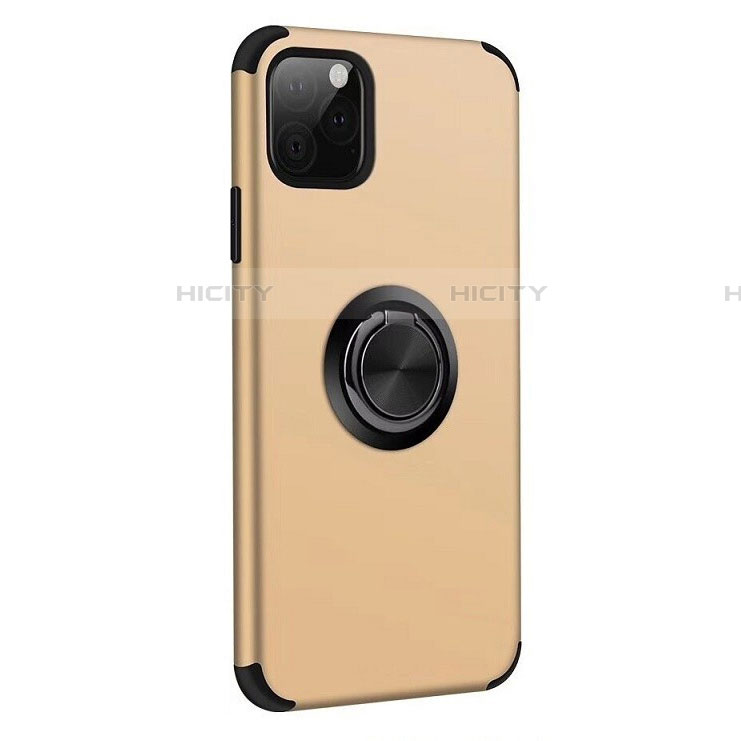 Custodia Silicone e Plastica Opaca Cover con Magnetico Anello Supporto R06 per Apple iPhone 11 Pro Max