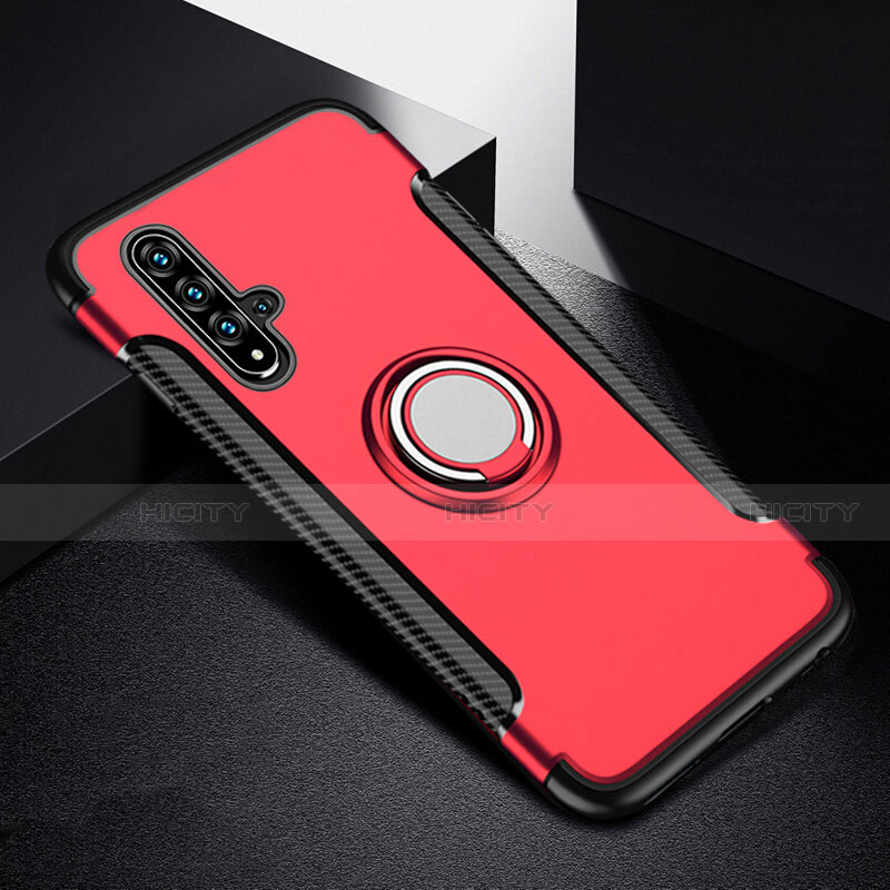 Custodia Silicone e Plastica Opaca Cover con Magnetico Anello Supporto R06 per Huawei Nova 5 Pro