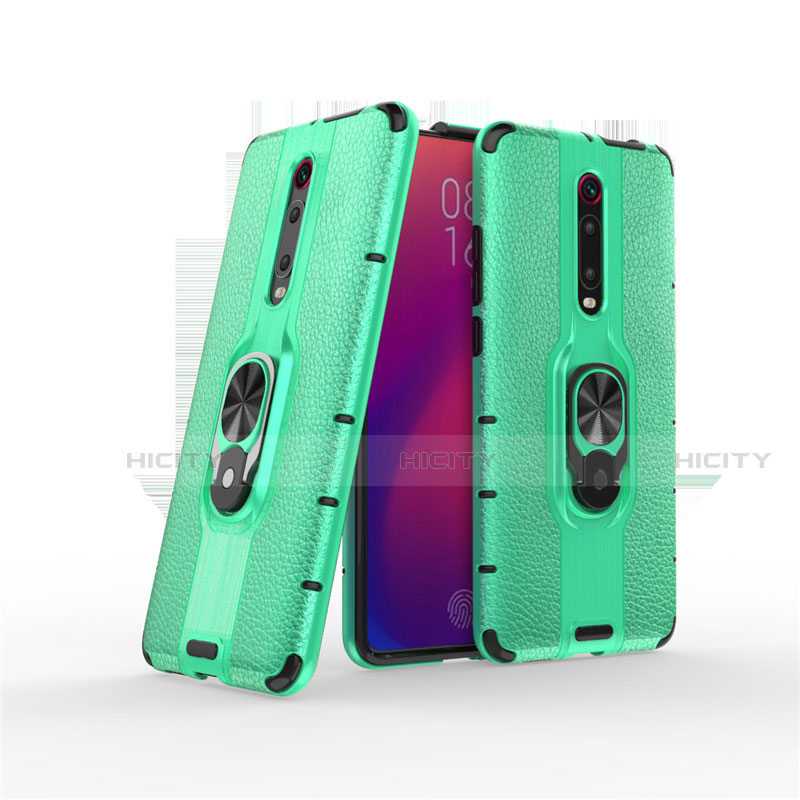 Custodia Silicone e Plastica Opaca Cover con Magnetico Anello Supporto R07 per Xiaomi Mi 9T