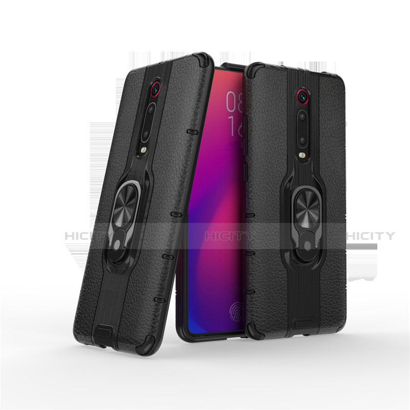 Custodia Silicone e Plastica Opaca Cover con Magnetico Anello Supporto R07 per Xiaomi Mi 9T