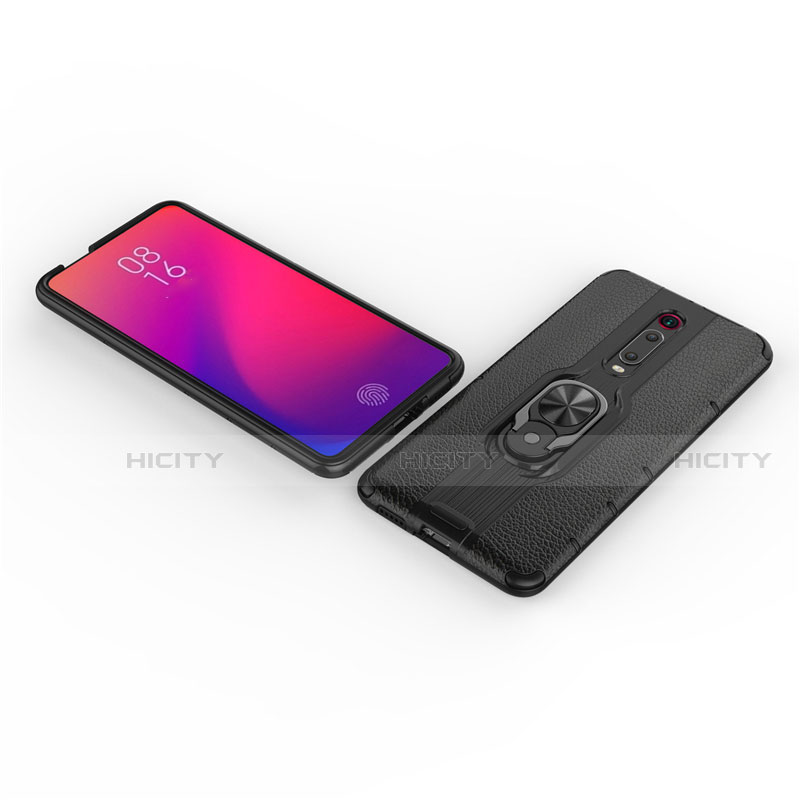 Custodia Silicone e Plastica Opaca Cover con Magnetico Anello Supporto R07 per Xiaomi Mi 9T Pro