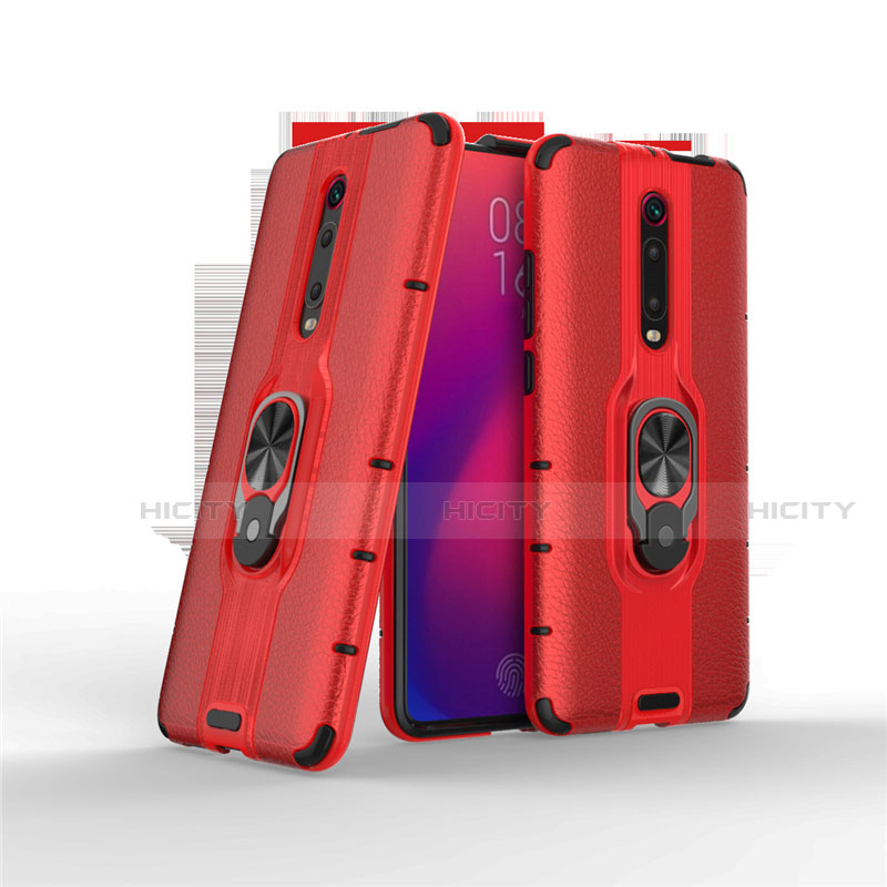 Custodia Silicone e Plastica Opaca Cover con Magnetico Anello Supporto R07 per Xiaomi Mi 9T Pro