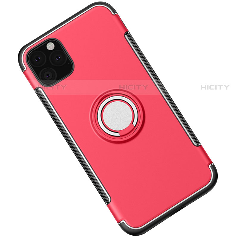 Custodia Silicone e Plastica Opaca Cover con Magnetico Anello Supporto S01 per Apple iPhone 11 Pro Max