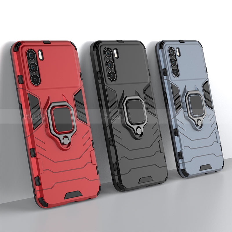 Custodia Silicone e Plastica Opaca Cover con Magnetico Anello Supporto S01 per Oppo K9 Pro 5G