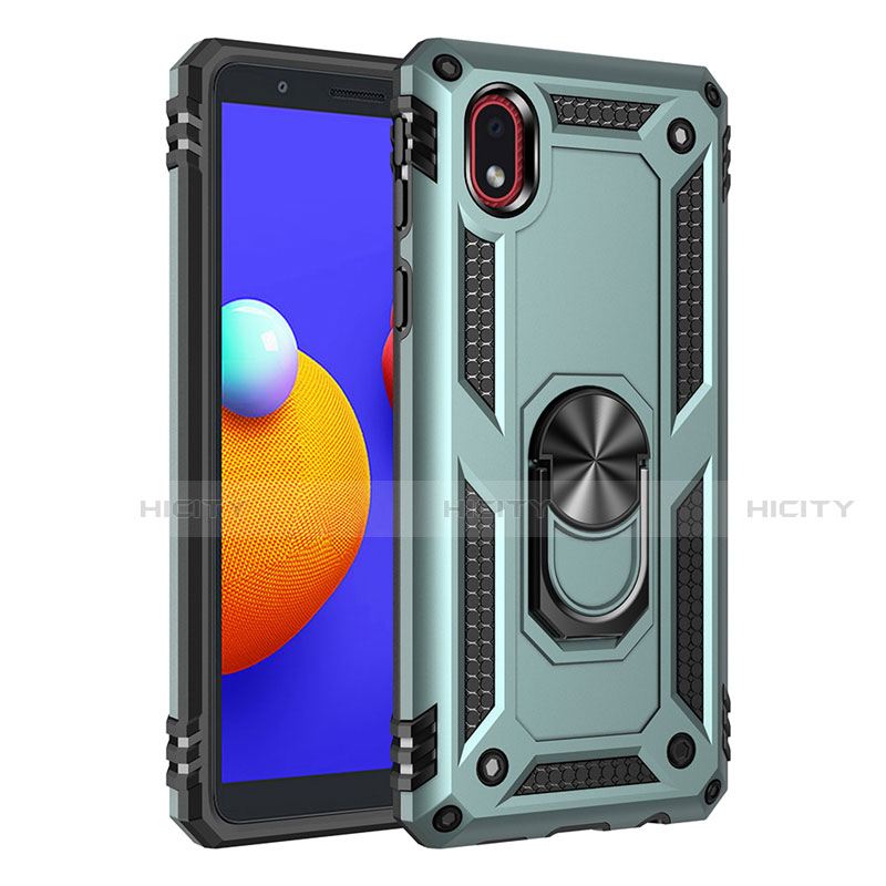 Custodia Silicone e Plastica Opaca Cover con Magnetico Anello Supporto S01 per Samsung Galaxy A01 Core