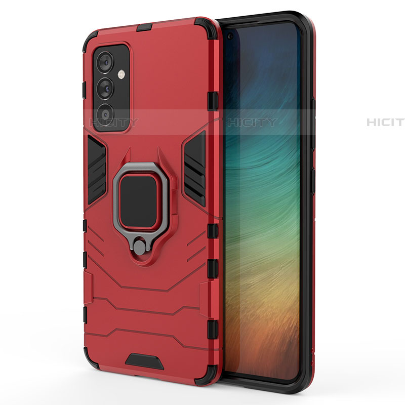 Custodia Silicone e Plastica Opaca Cover con Magnetico Anello Supporto S01 per Samsung Galaxy A05s Rosso