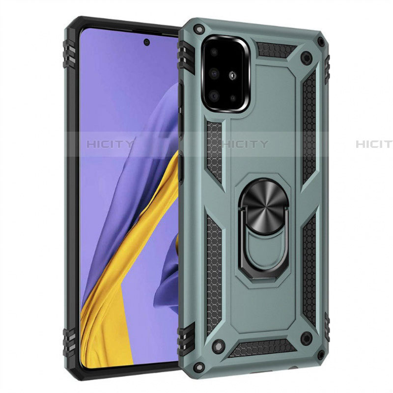 Custodia Silicone e Plastica Opaca Cover con Magnetico Anello Supporto S01 per Samsung Galaxy A51 5G