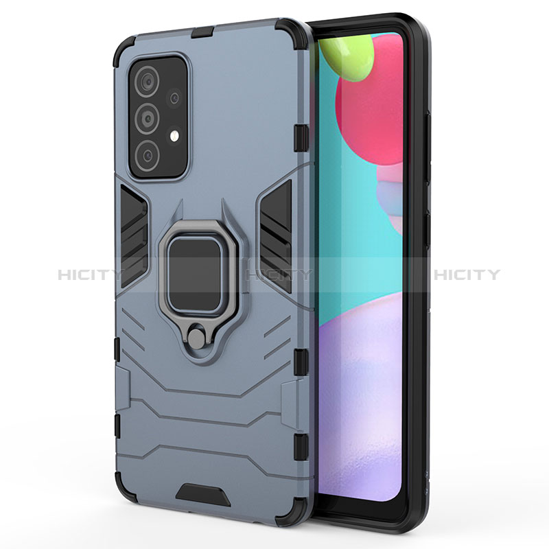 Custodia Silicone e Plastica Opaca Cover con Magnetico Anello Supporto S01 per Samsung Galaxy A52s 5G