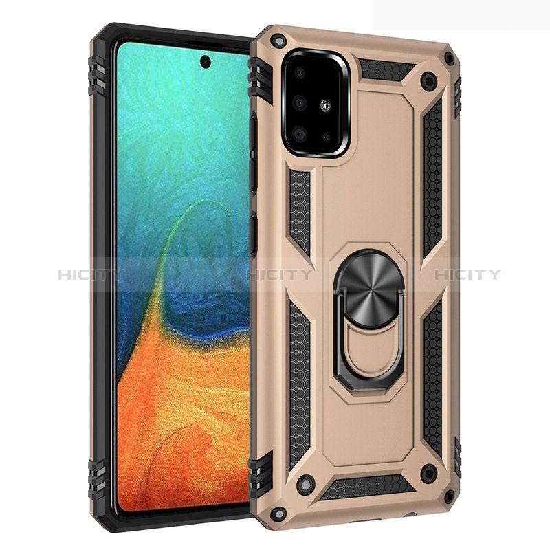 Custodia Silicone e Plastica Opaca Cover con Magnetico Anello Supporto S01 per Samsung Galaxy A71 4G A715