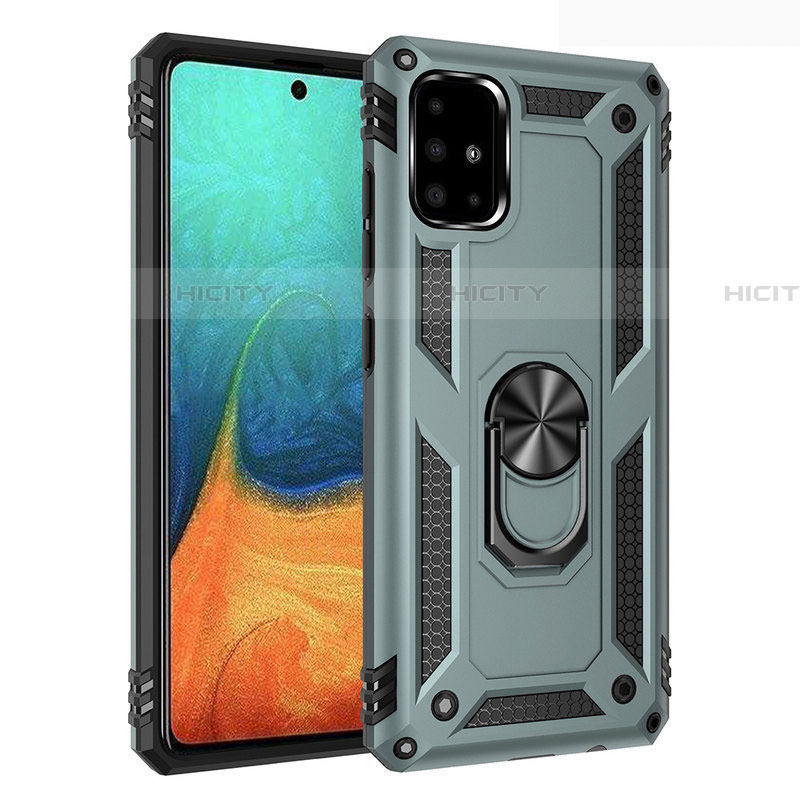 Custodia Silicone e Plastica Opaca Cover con Magnetico Anello Supporto S01 per Samsung Galaxy A71 5G